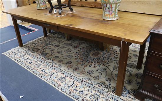 A French walnut farmhouse table W.250cm